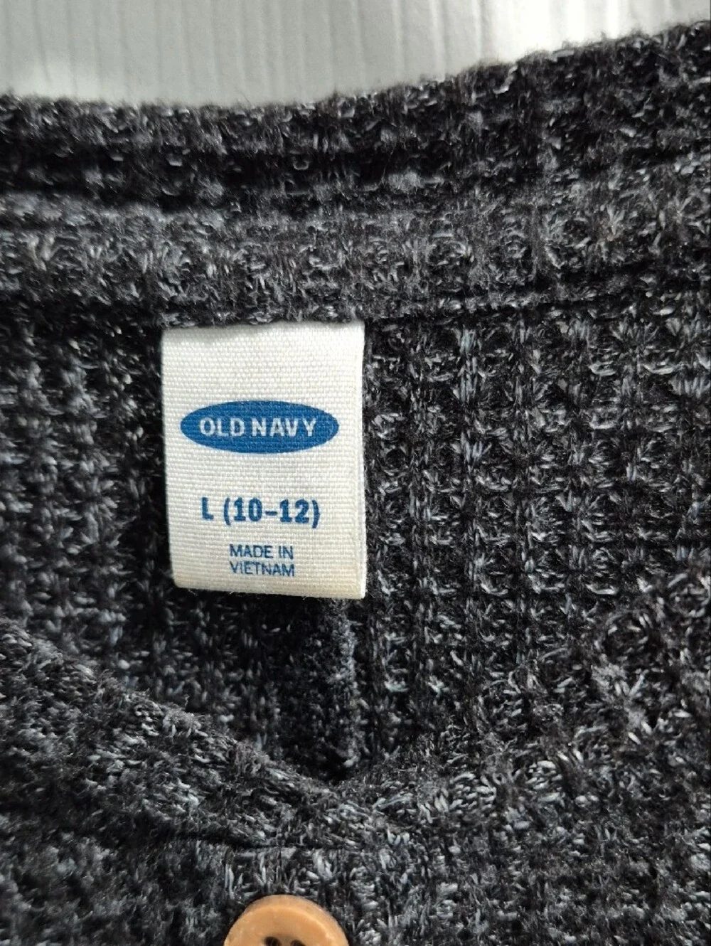 Old Navy Charcoal Button-Front Tie-Hem Knit Cardigan